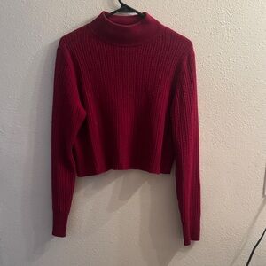Preston & York Rich Red Cashmere Cropped Sweater